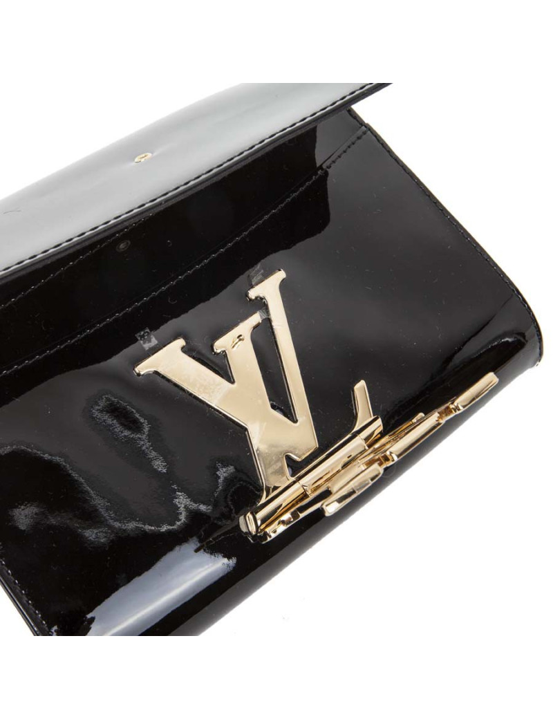 Louise LOUIS VUITTON MM varnished leather black bag