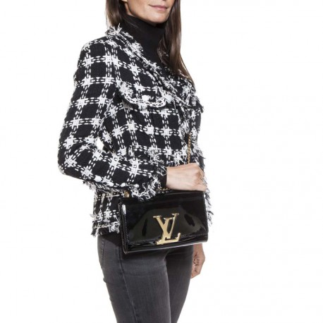 Louise patent leather clutch bag Louis Vuitton Black in Patent