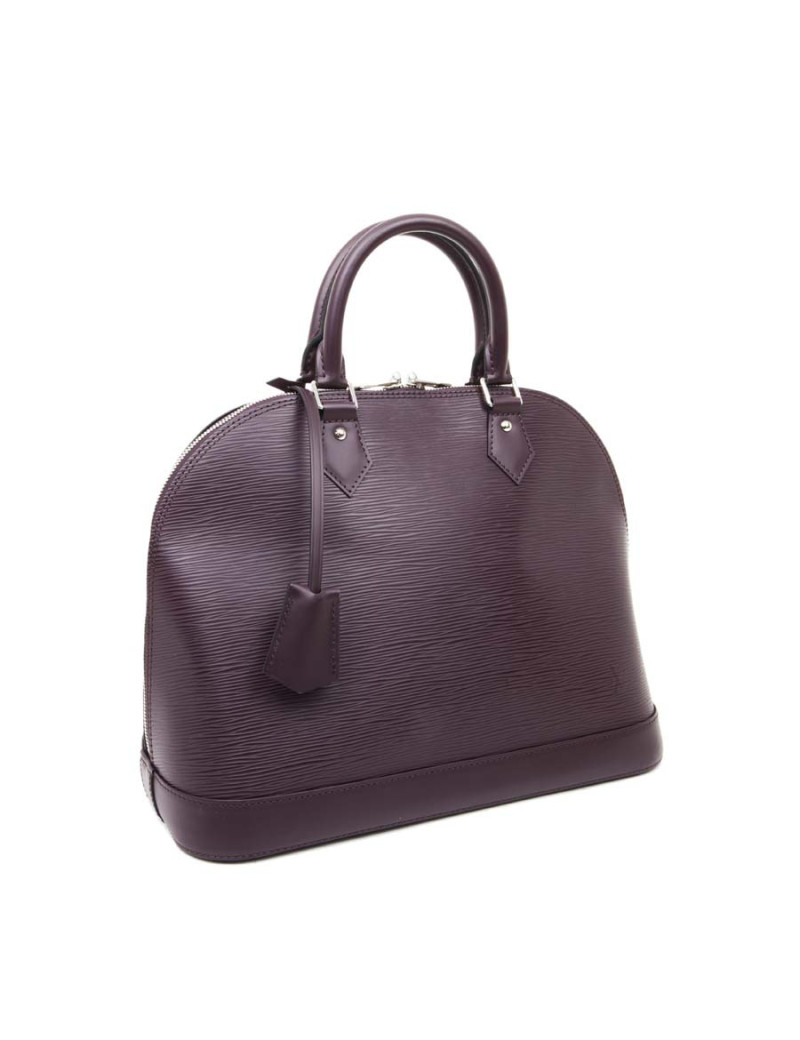 LOUIS VUITTON Alma handbag in plum epi grained cowhide leather