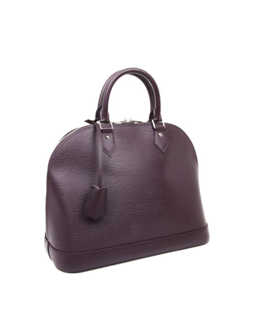 LOUIS VUITTON Alma handbag in plum epi grained cowhide leather
