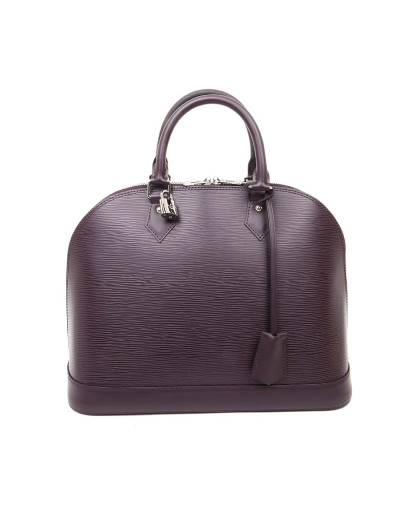 LOUIS VUITTON Alma handbag in plum epi grained cowhide leather