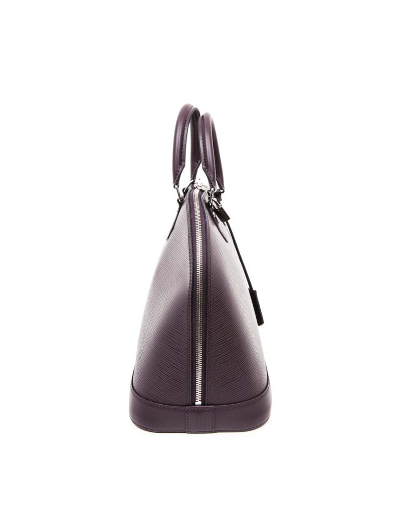LOUIS VUITTON Alma handbag in plum epi grained cowhide leather