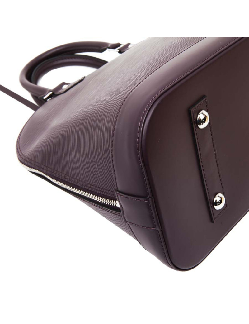 LOUIS VUITTON Alma handbag in plum epi grained cowhide leather
