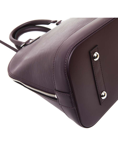 LOUIS VUITTON Alma handbag in plum epi grained cowhide leather