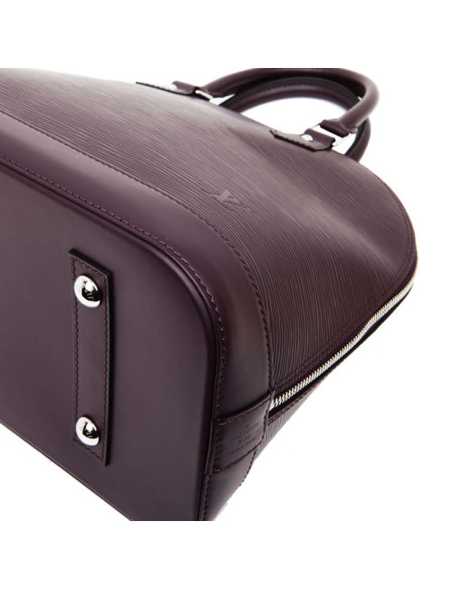 LOUIS VUITTON Alma handbag in plum epi grained cowhide leather