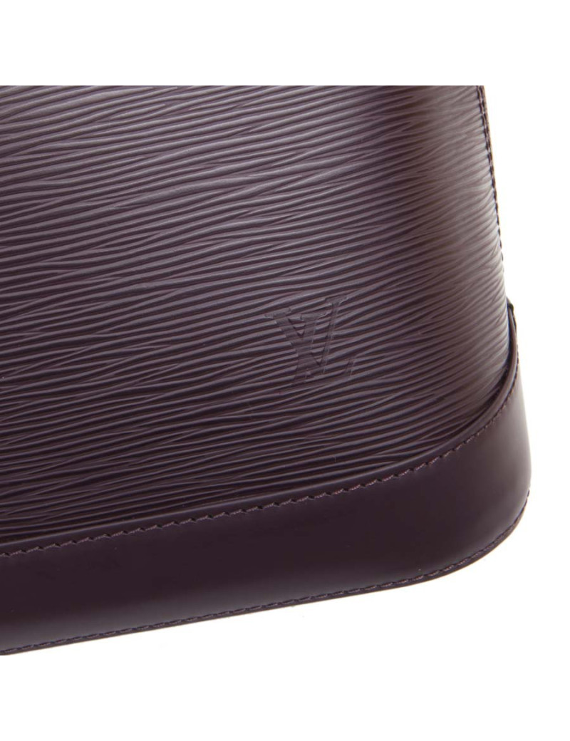 LOUIS VUITTON Alma handbag in plum epi grained cowhide leather