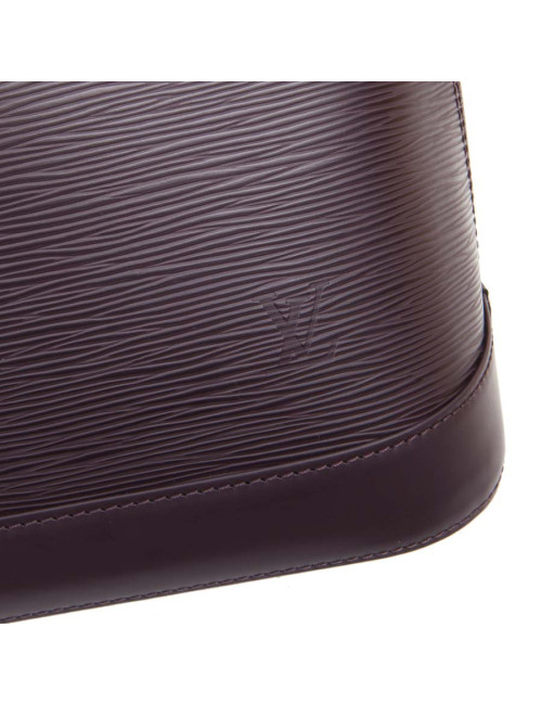 LOUIS VUITTON Alma handbag in plum epi grained cowhide leather