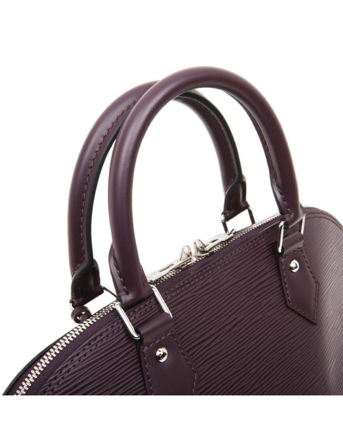 LOUIS VUITTON Alma handbag in plum epi grained cowhide leather