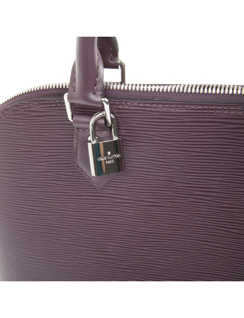 LOUIS VUITTON Alma handbag in plum epi grained cowhide leather