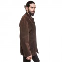 HERMES t 54 Brown peccary leather long jacket