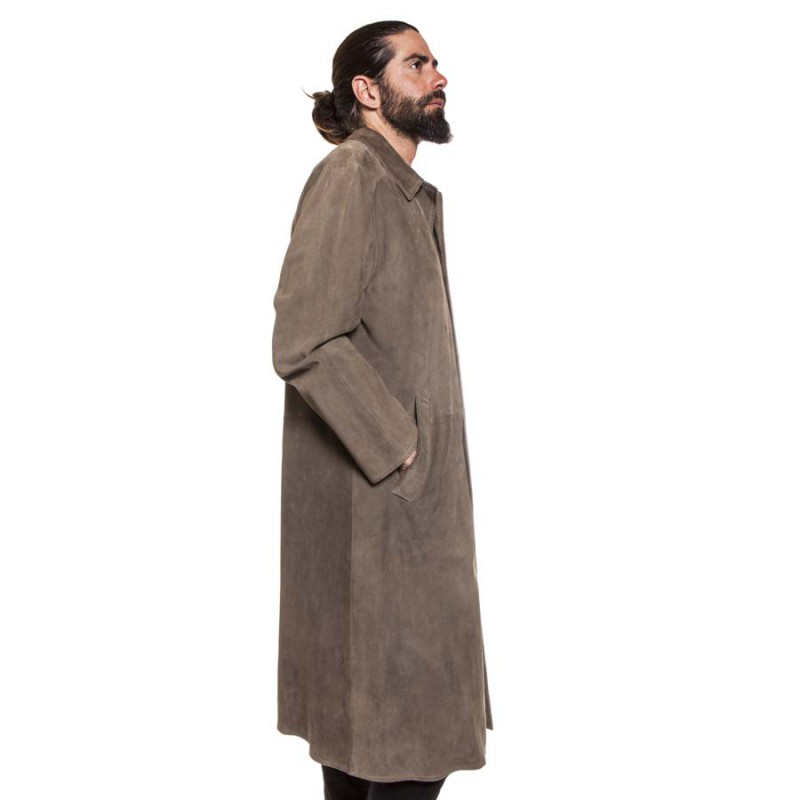 Long manteau vintage beige pour homme