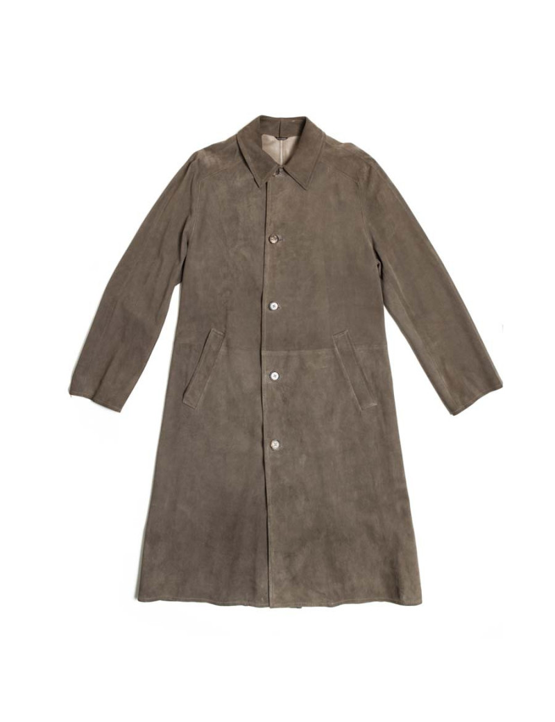 Manteau en cuir (renne) couleur taupe HERMES