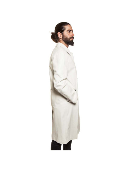 Trench coat GIANNI VERSACE t 48 in white lambskin broken