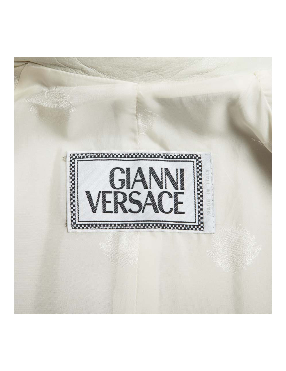 Trench coat GIANNI VERSACE t 48 en cuir d'agneau blanc cassé