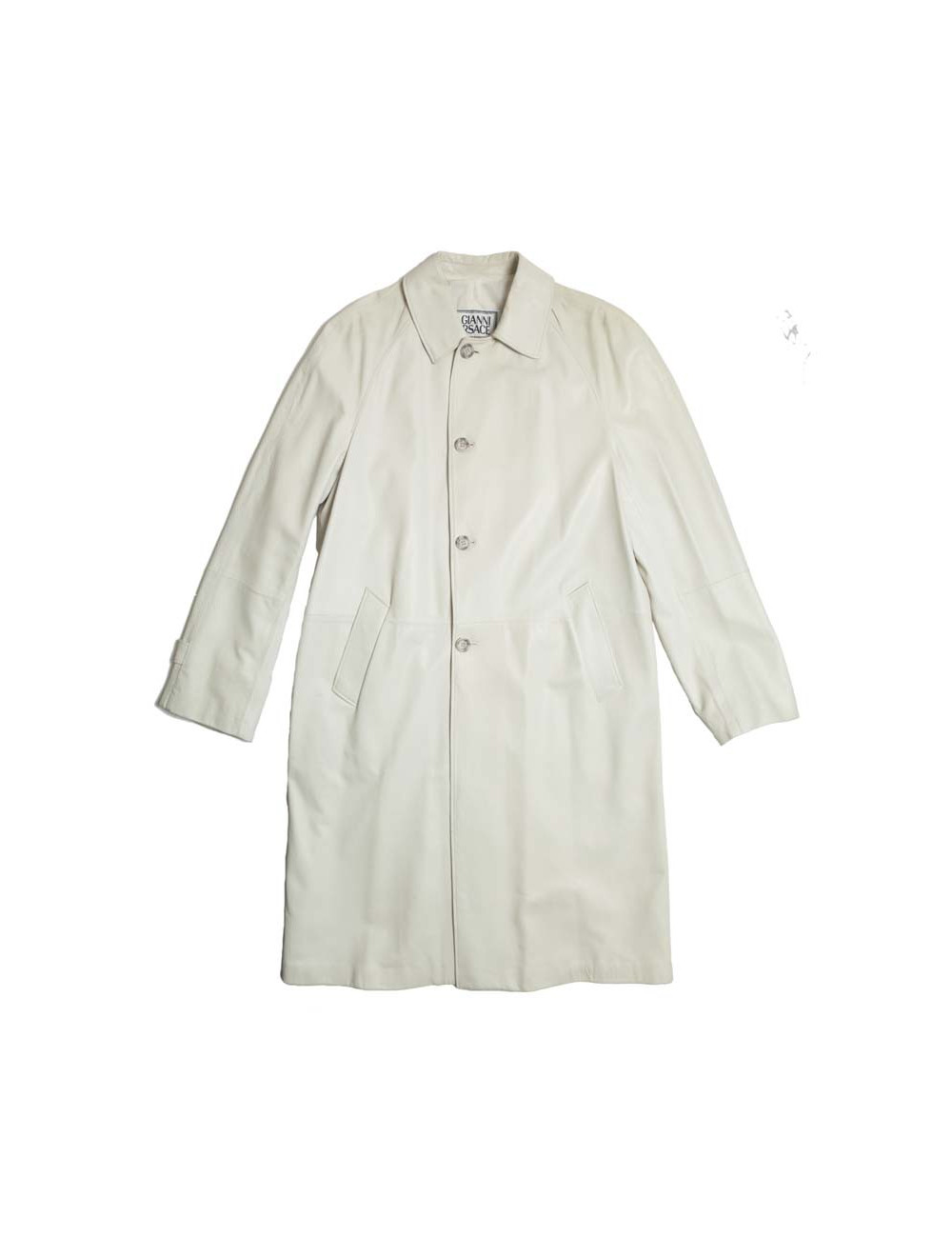Trench coat GIANNI VERSACE t 48 in white lambskin broken