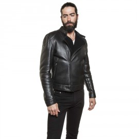 Black BOTTEGA VENETA t 50 it Shearling biker jacket