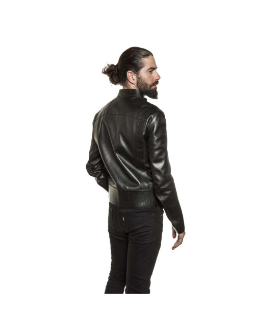 GUCCI Black Smooth Leather Perfecto Size 48IT