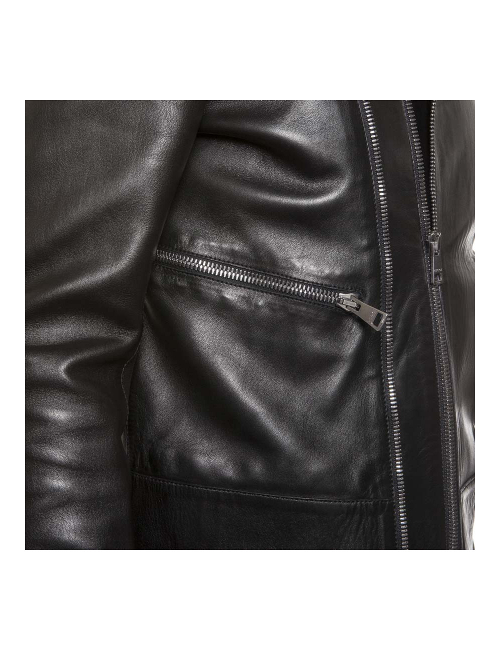 GUCCI Black Smooth Leather Perfecto Size 48IT