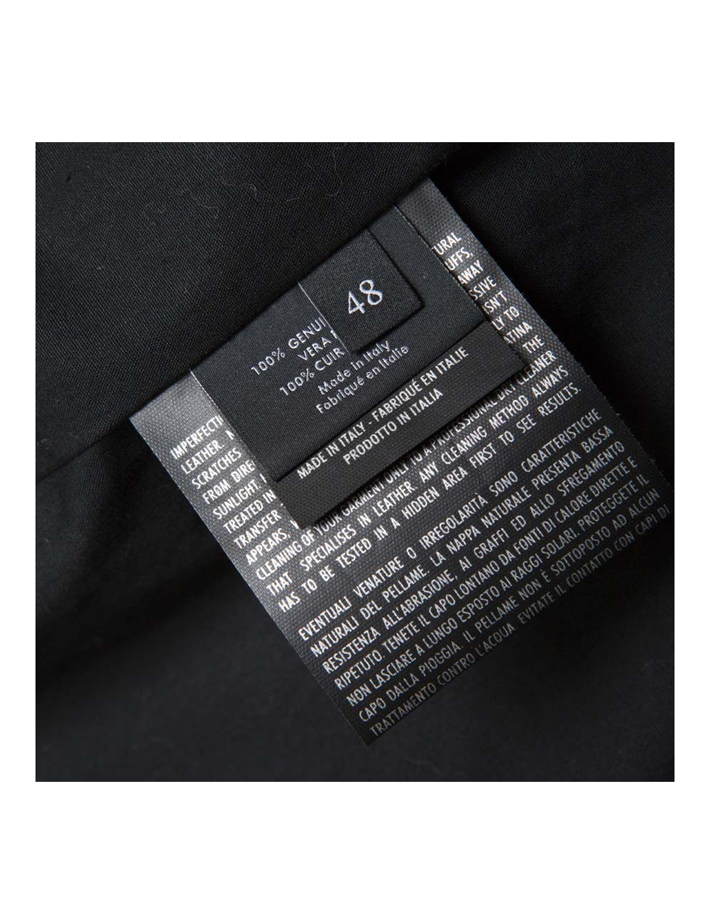 GUCCI Black Smooth Leather Perfecto Size 48IT