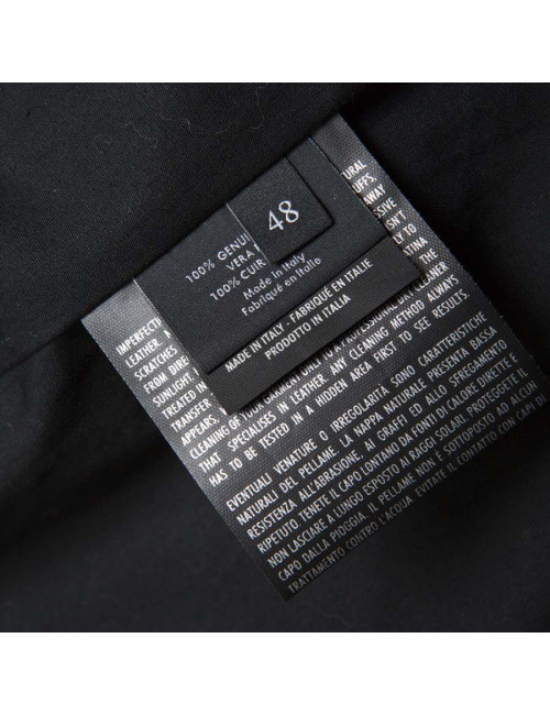 GUCCI Black Smooth Leather Perfecto Size 48IT