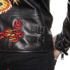 Jacket VALENTINO embroidered black smooth lamb leather "Funky dragon"