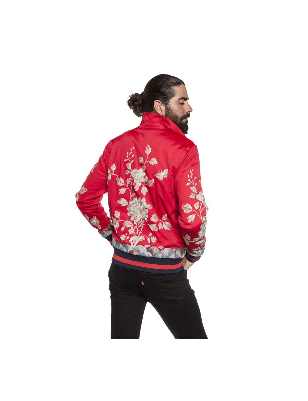 Jacket GUCCI size L jersey embroidery flowers