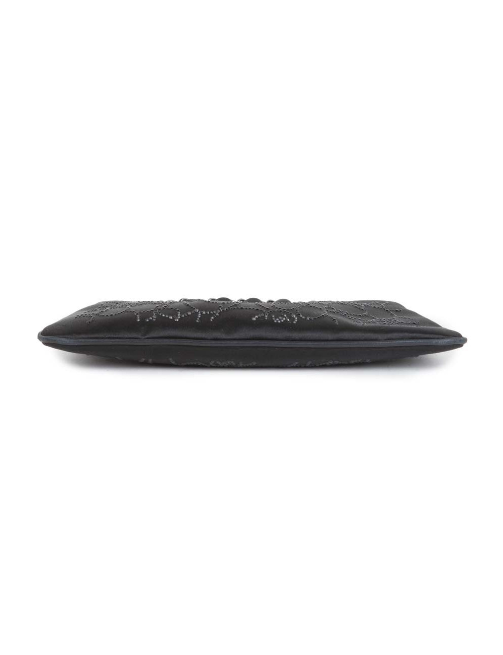 CHANEL evening clutch in black Duchess satin silk