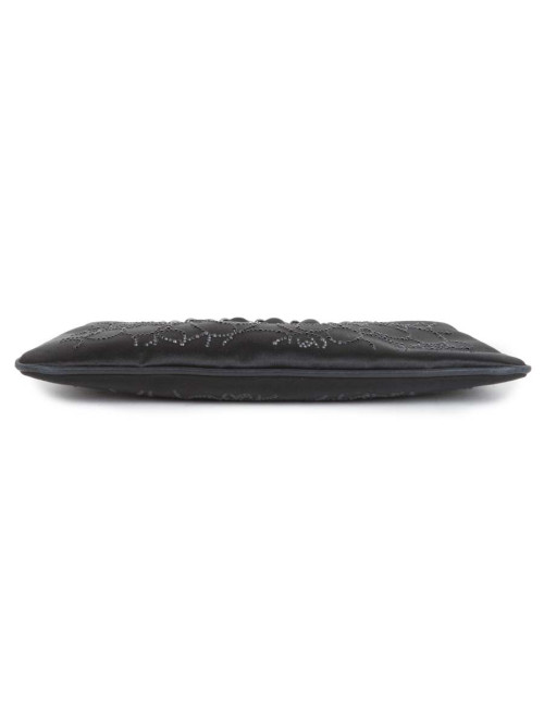 CHANEL evening clutch in black Duchess satin silk
