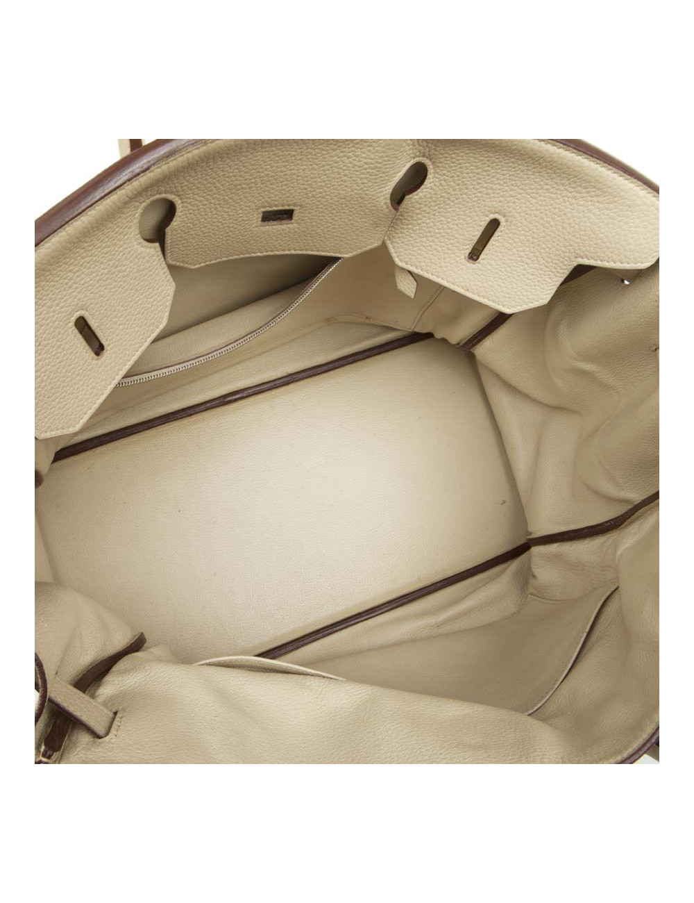 Birkin 40 HERMES cuir taurillon clémence beige