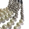 Collier 5 rangs CHANEL en perles nacrées beige, gris, anthracite et noir