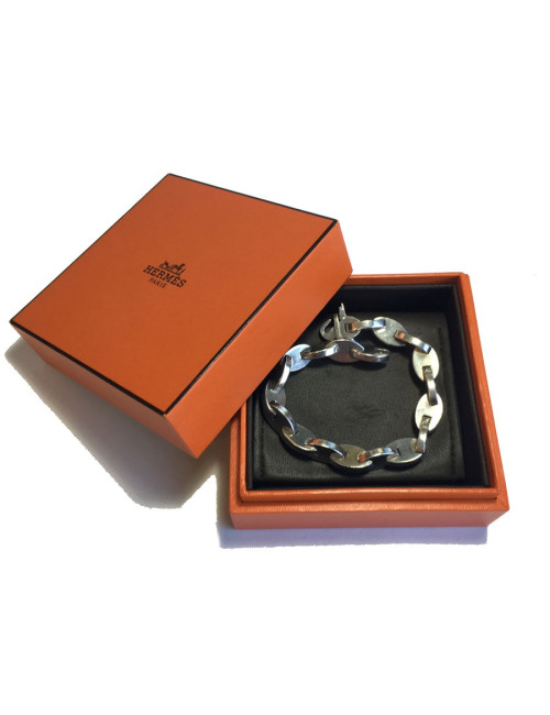 Bracelet HERMES "Grain de café" en argent massif 925