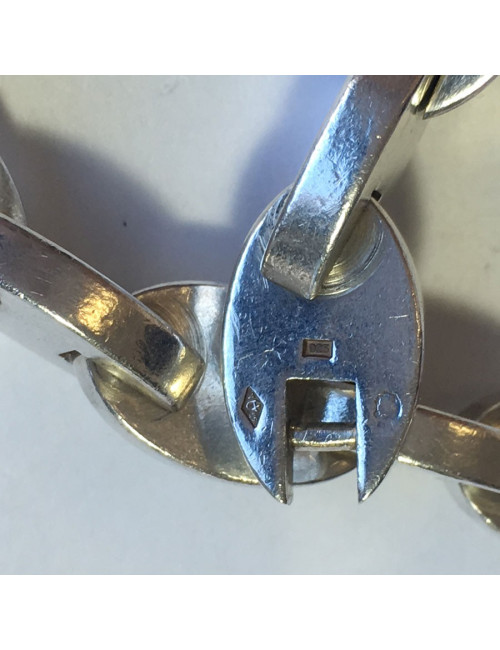 Bracelet HERMES "Grain de café" en argent massif 925