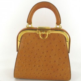 CHRISTIAN DIOR bag leather of ostrich, color camel