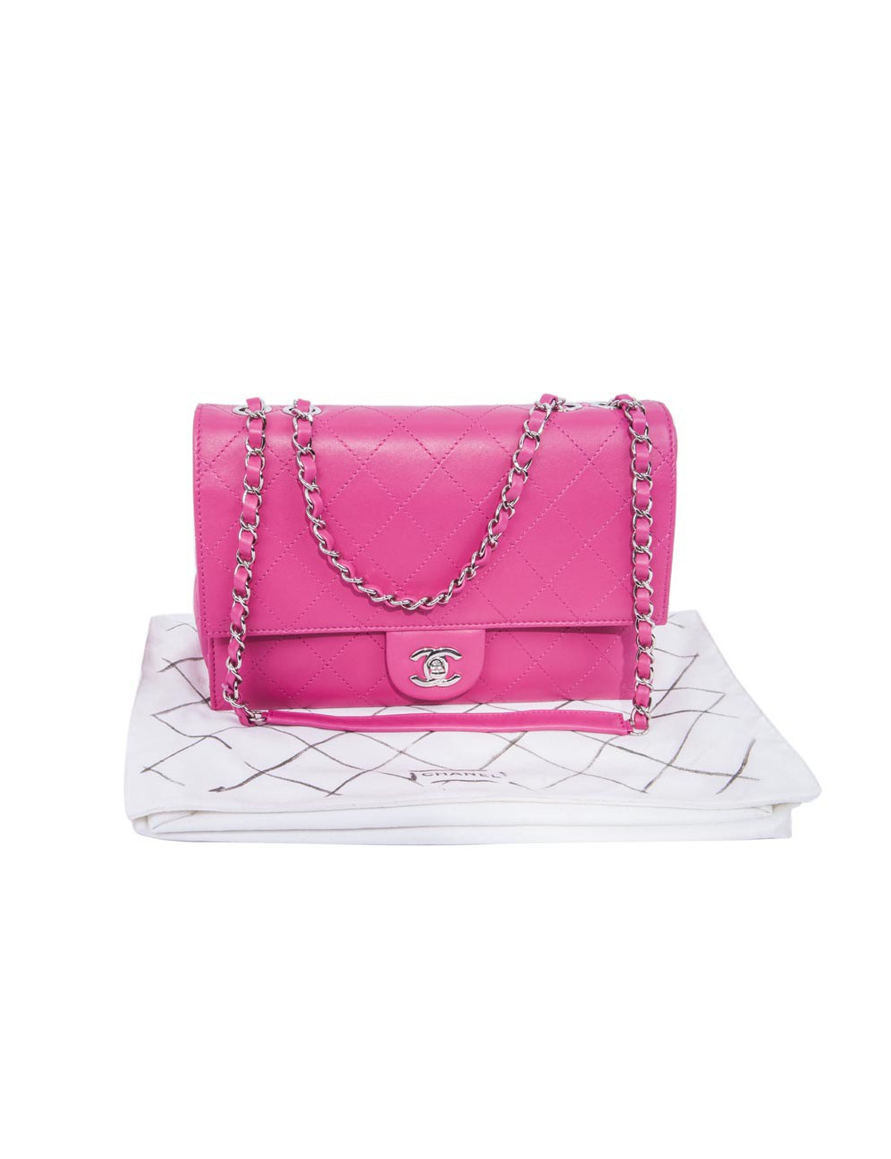 Sac CHANEL cuir d'agneau  rose 