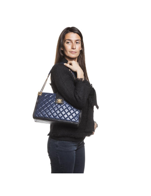 Sac CHANEL bicolore bleu et noir