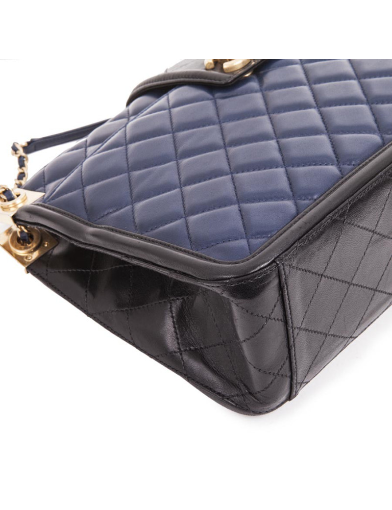 Sac CHANEL bicolore bleu et noir