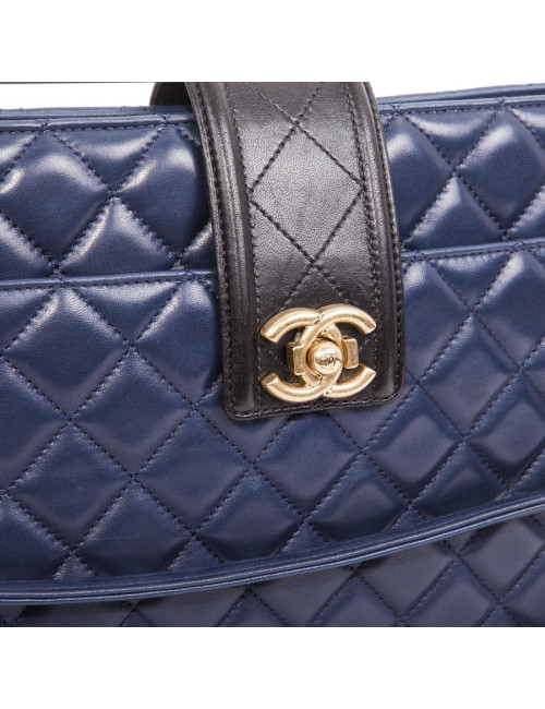 Sac CHANEL bicolore bleu et noir