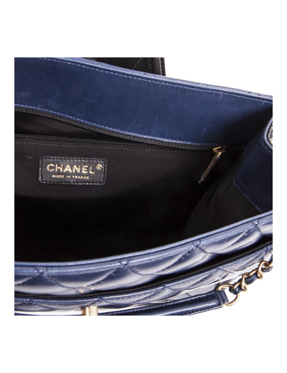 Sac CHANEL bicolore bleu et noir