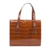 HERMES Vintage '24 faubourg' handbag in camel aligator