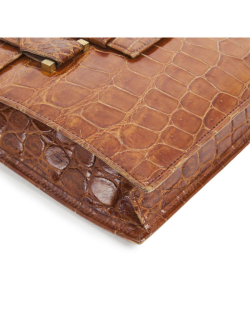 HERMES Vintage '24 faubourg' handbag in camel aligator