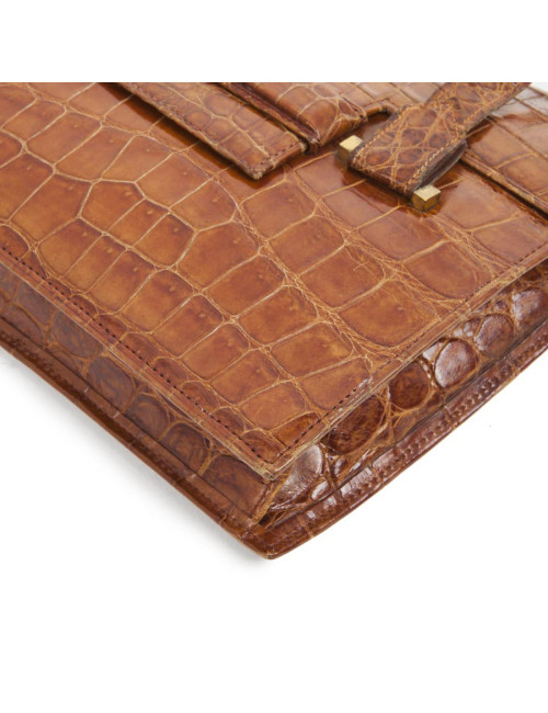 HERMES Vintage '24 faubourg' handbag in camel aligator