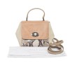  JACKIE SMITH bag in salmon-stained matte leather, beige suede and python leather