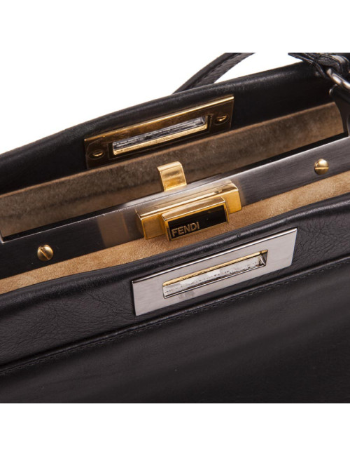 Black smooth leather FENDI Peekaboo bag