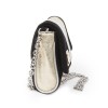 DOLCE & GABBANA handbag in siver and gilt bicolored leather and black suede