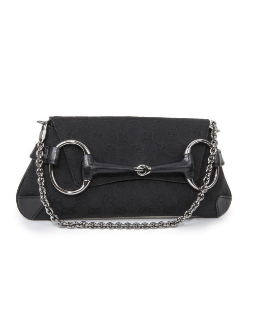 Sac GUCCI cuir monogram avec boucle mors
