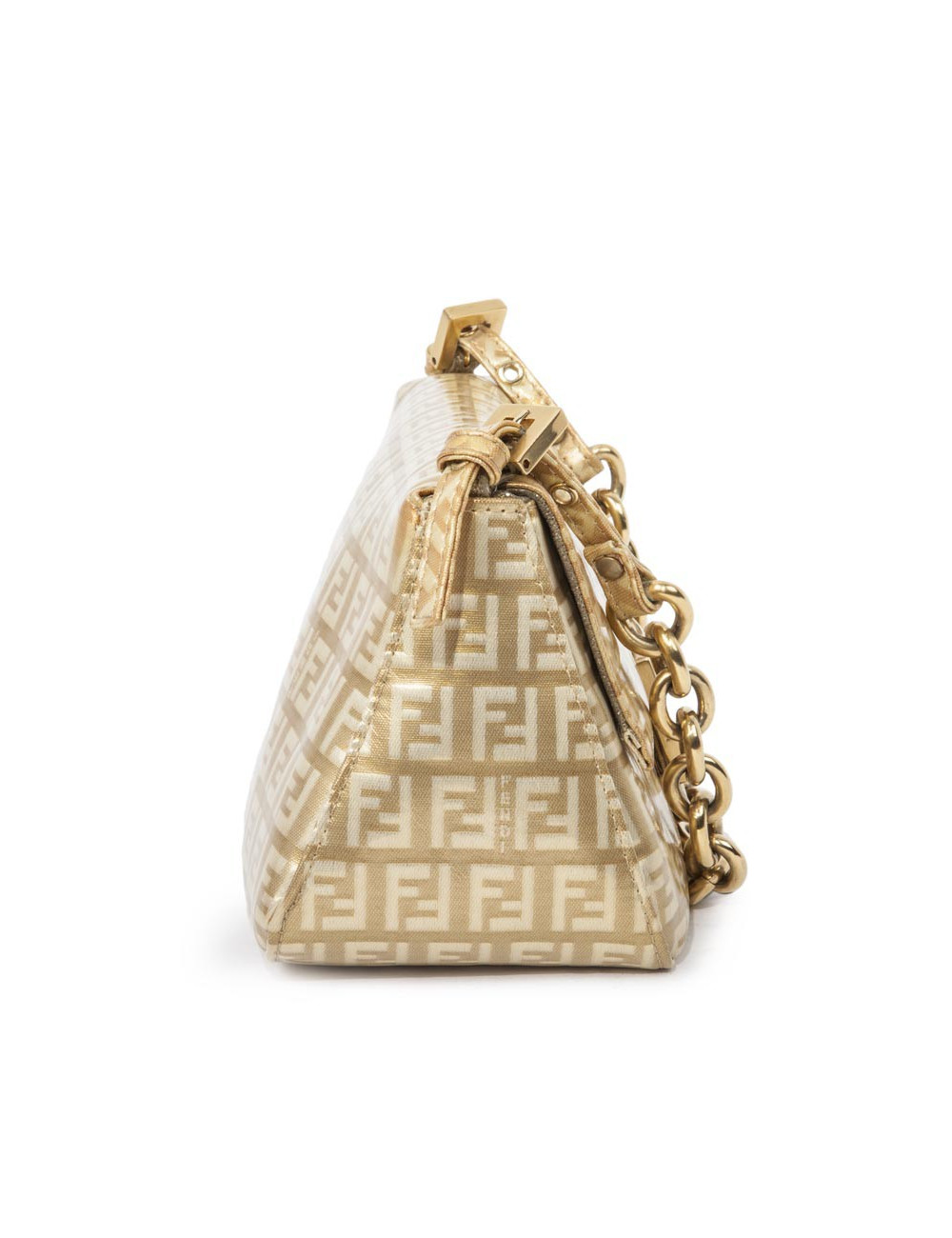 Sac FENDImonogram doré verni