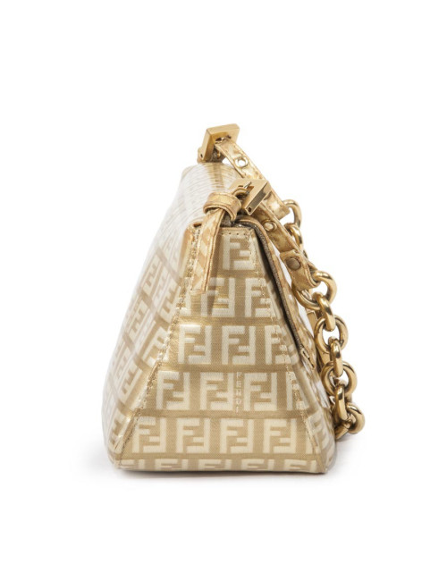 Sac FENDImonogram doré verni
