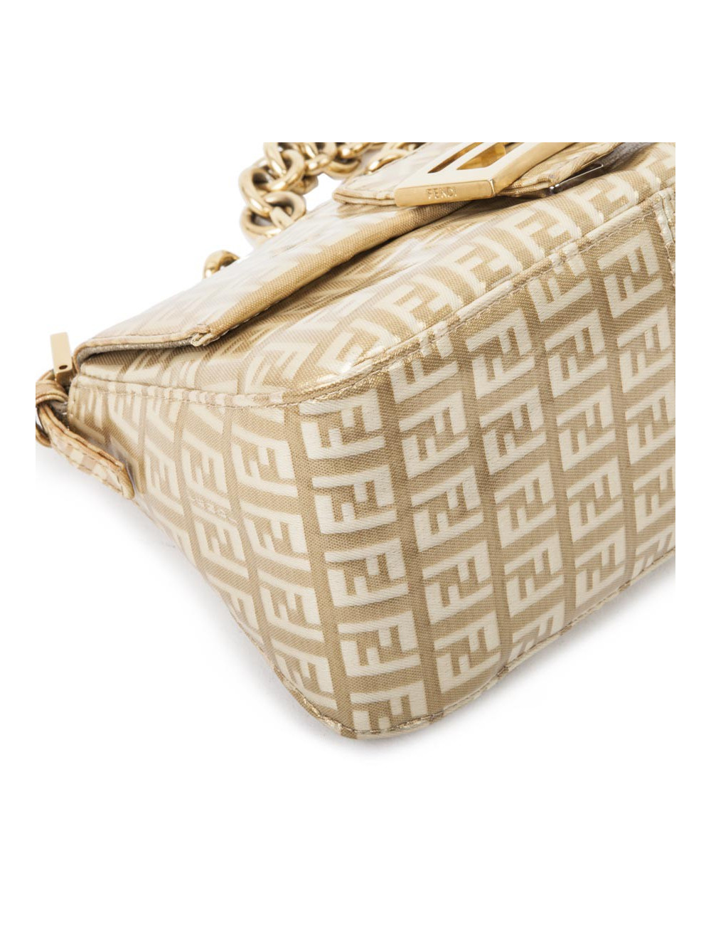 Sac FENDImonogram doré verni