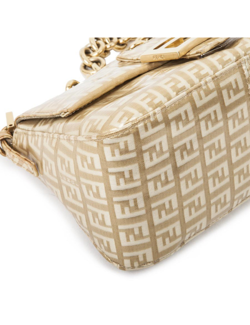 Sac FENDImonogram doré verni