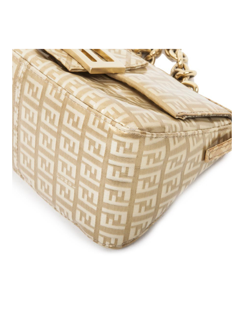 Sac FENDImonogram doré verni